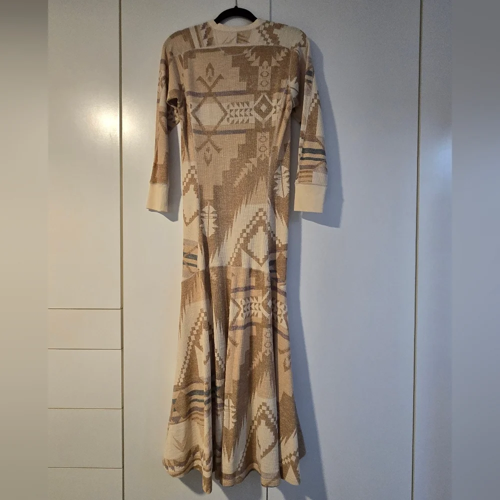 Polo Ralph Lauren Aztec Navajo Inspired Henley Midi Long Sleeve Dress (NWOT) - Picture 4 of 6